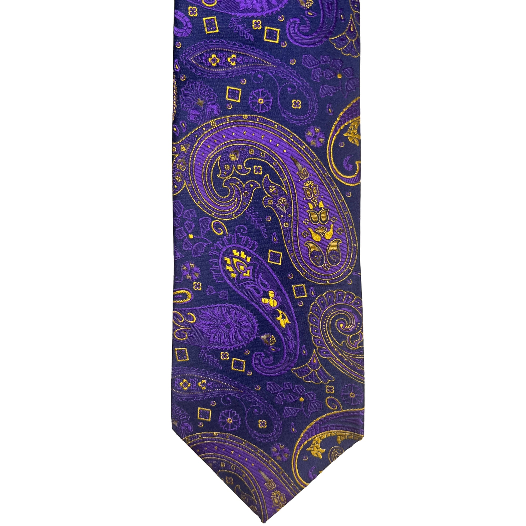 Vintage Etro Tie Purple & Yellow Paisley Silk Made in Italy