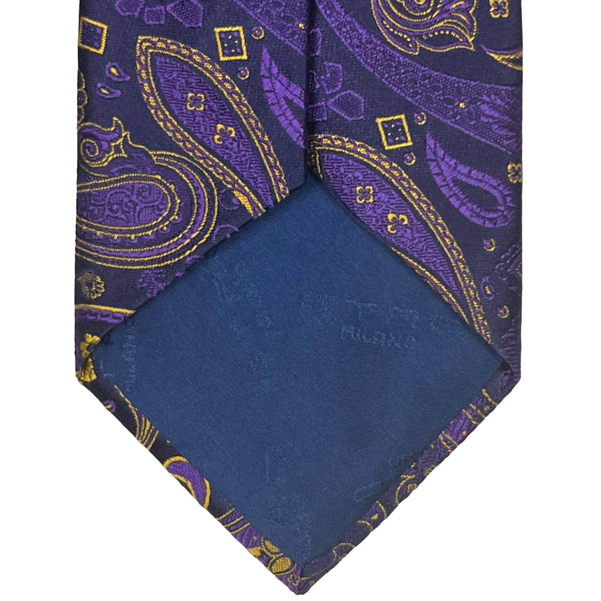 Vintage Etro Tie Purple & Yellow Paisley Silk Made in Italy