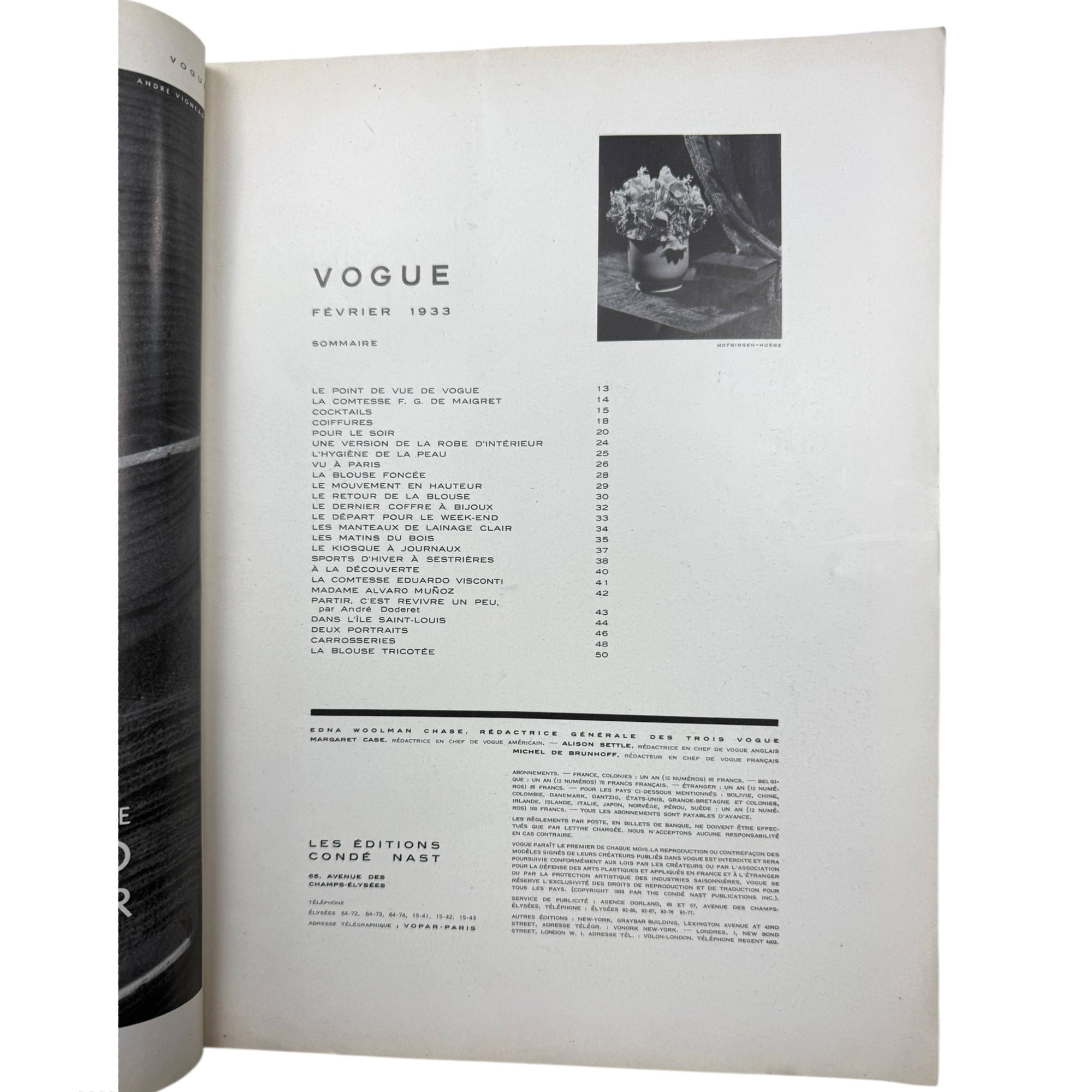 Vintage 1933 French Vogue Magazine Full February Issue Carl Eric Erickson Cover