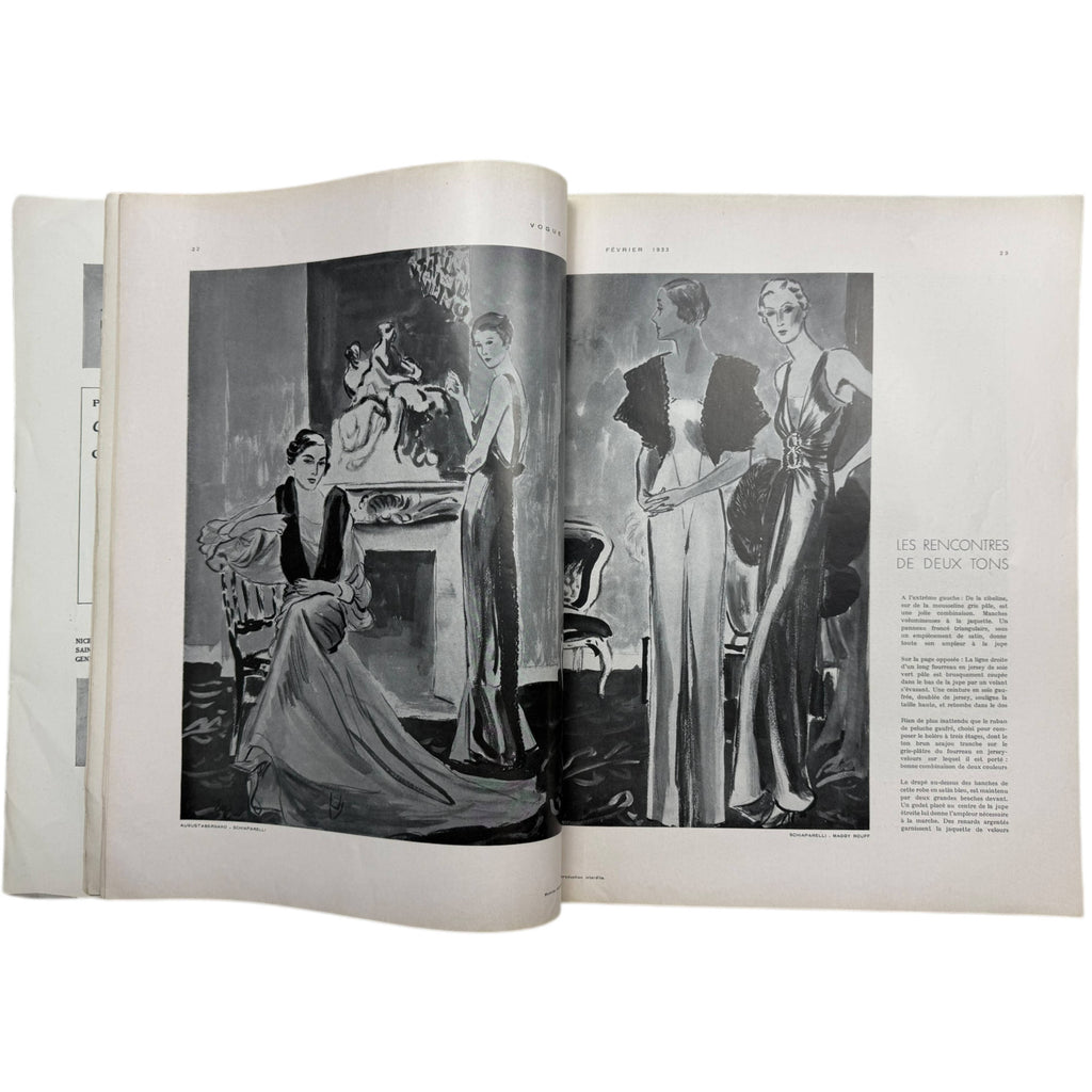 Vintage 1933 French Vogue Magazine Full February Issue Carl Eric Erickson Cover