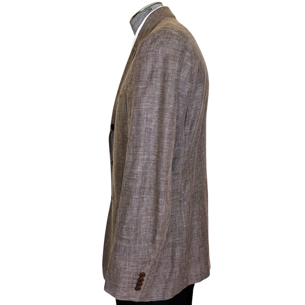 Side view of Salvatore Ferragamo men's linen cotton sport coat