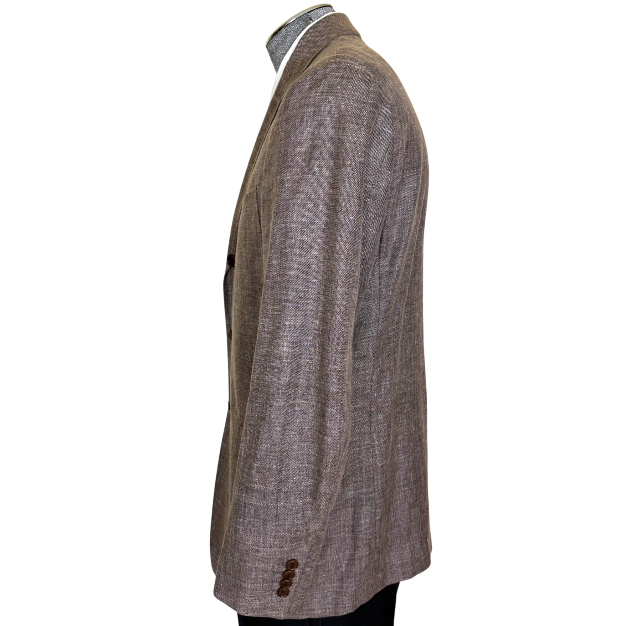 Side view of Salvatore Ferragamo men's linen cotton sport coat