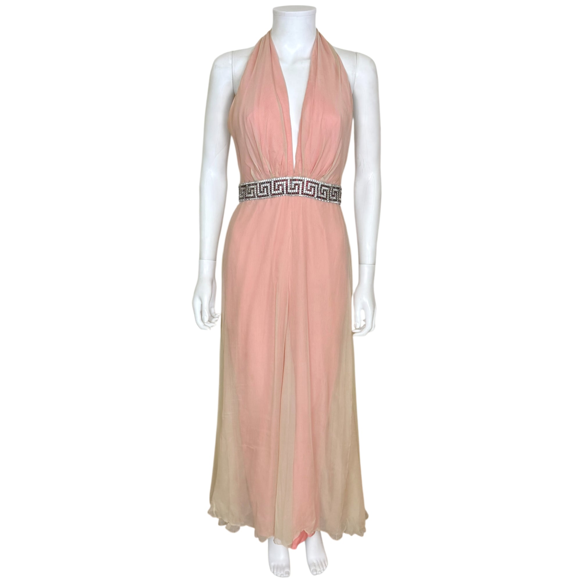 Alfred Fiandaca Couture Silk Chiffon Palazzo Jumpsuit Gown – Grecian H –  Poppy's Vintage Clothing