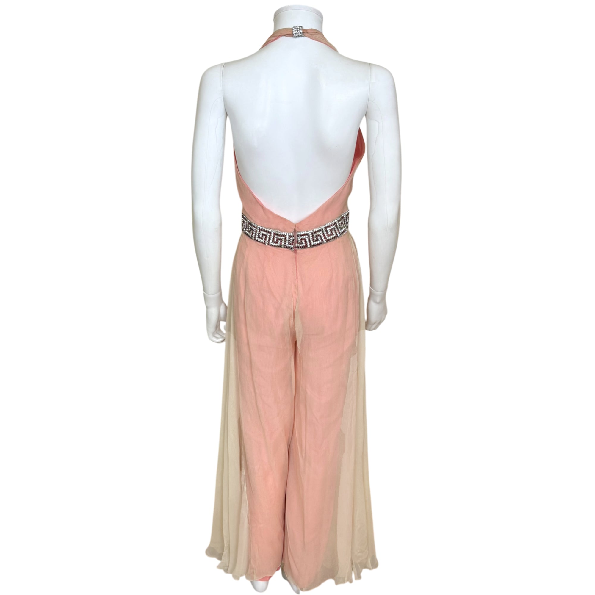 Open back Alfred Fiandaca couture evening jumpsuit