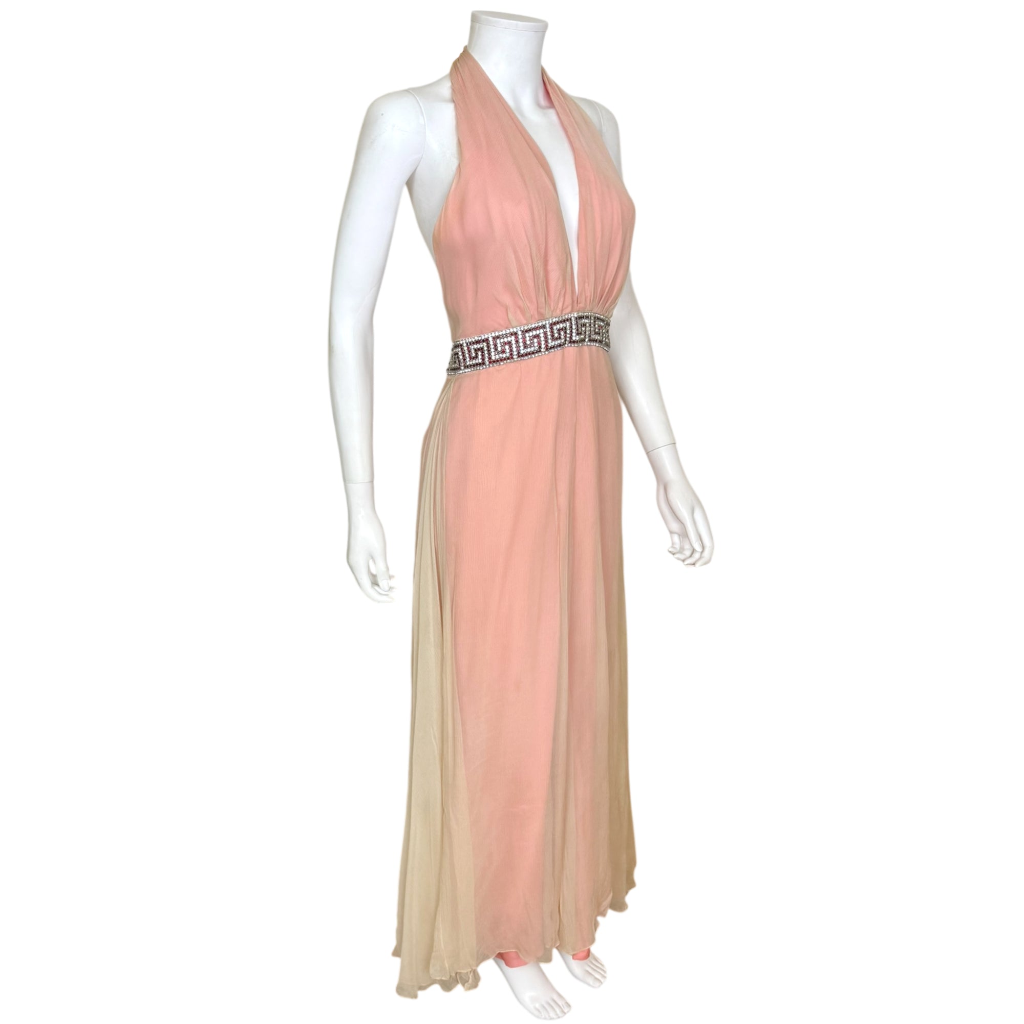 angled view of Fiandaca couture evening gown