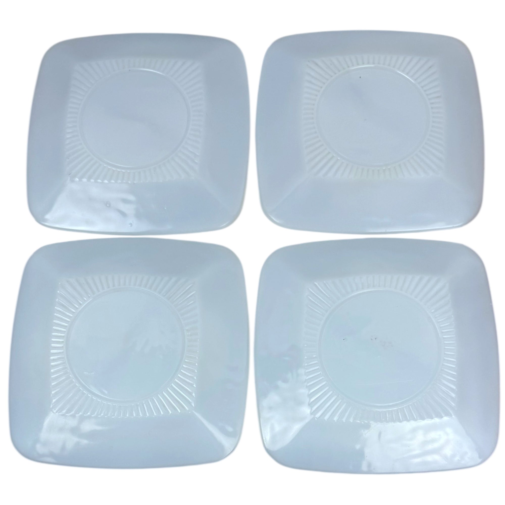 4 Vintage 1950s Anchor Hocking Azurite Charm Luncheon Plates