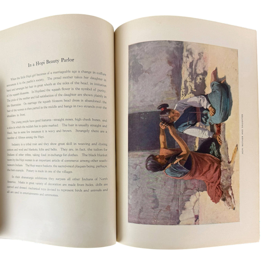 Hopi mother and daughter colour illustration in First Families of the Southwest