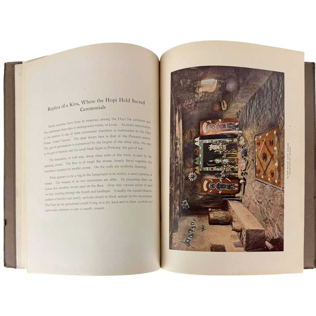 Hopi ceremonial kiva colour plate in 1913 Fred Harvey book