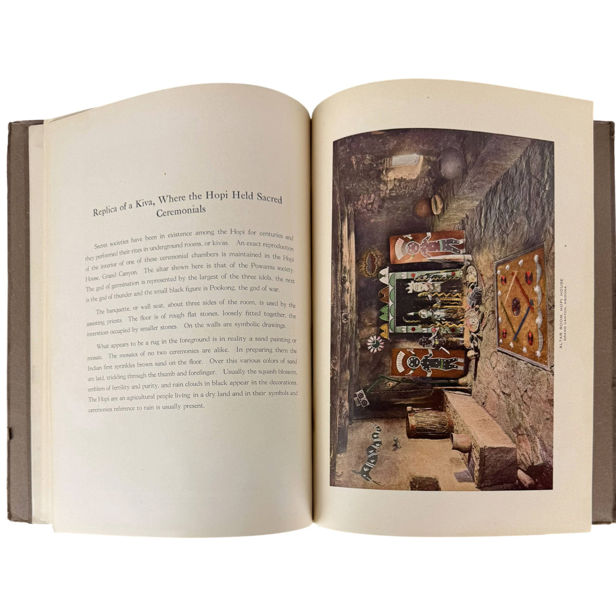 Hopi ceremonial kiva colour plate in 1913 Fred Harvey book