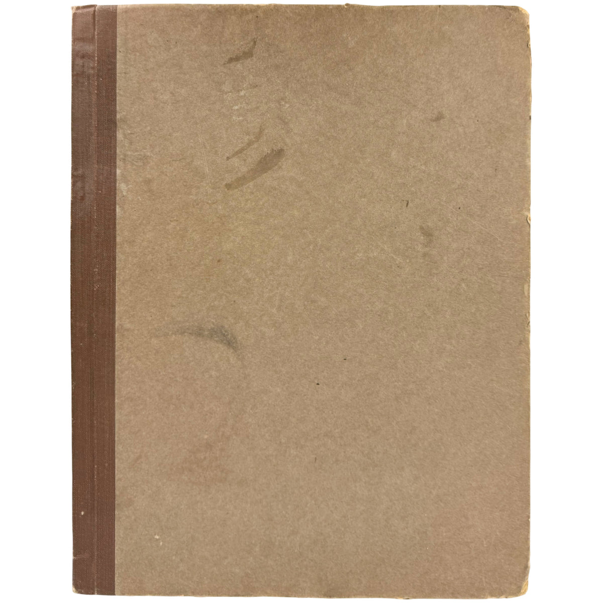 Back cover of 1913 First Families of the Southwest showing age wear and staining