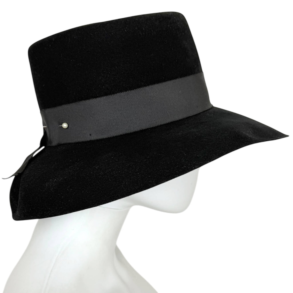 Vintage 1960s Fléchet Fur Felt Hat with Wide Pliable Brim