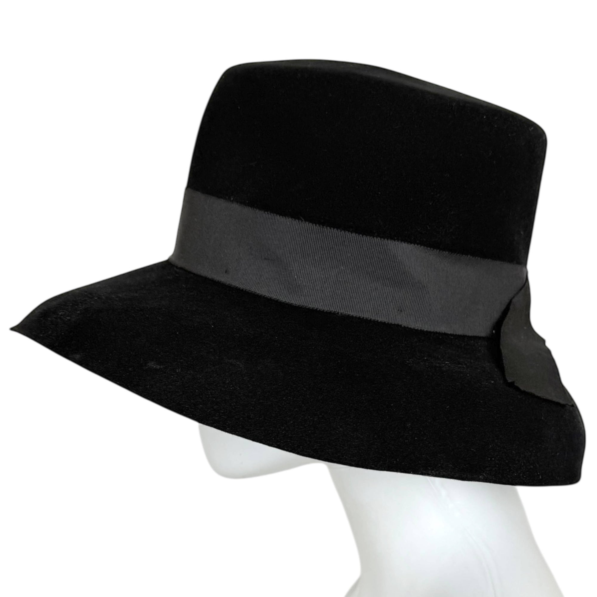 Vintage 1960s Fléchet Fur Felt Hat with Wide Pliable Brim