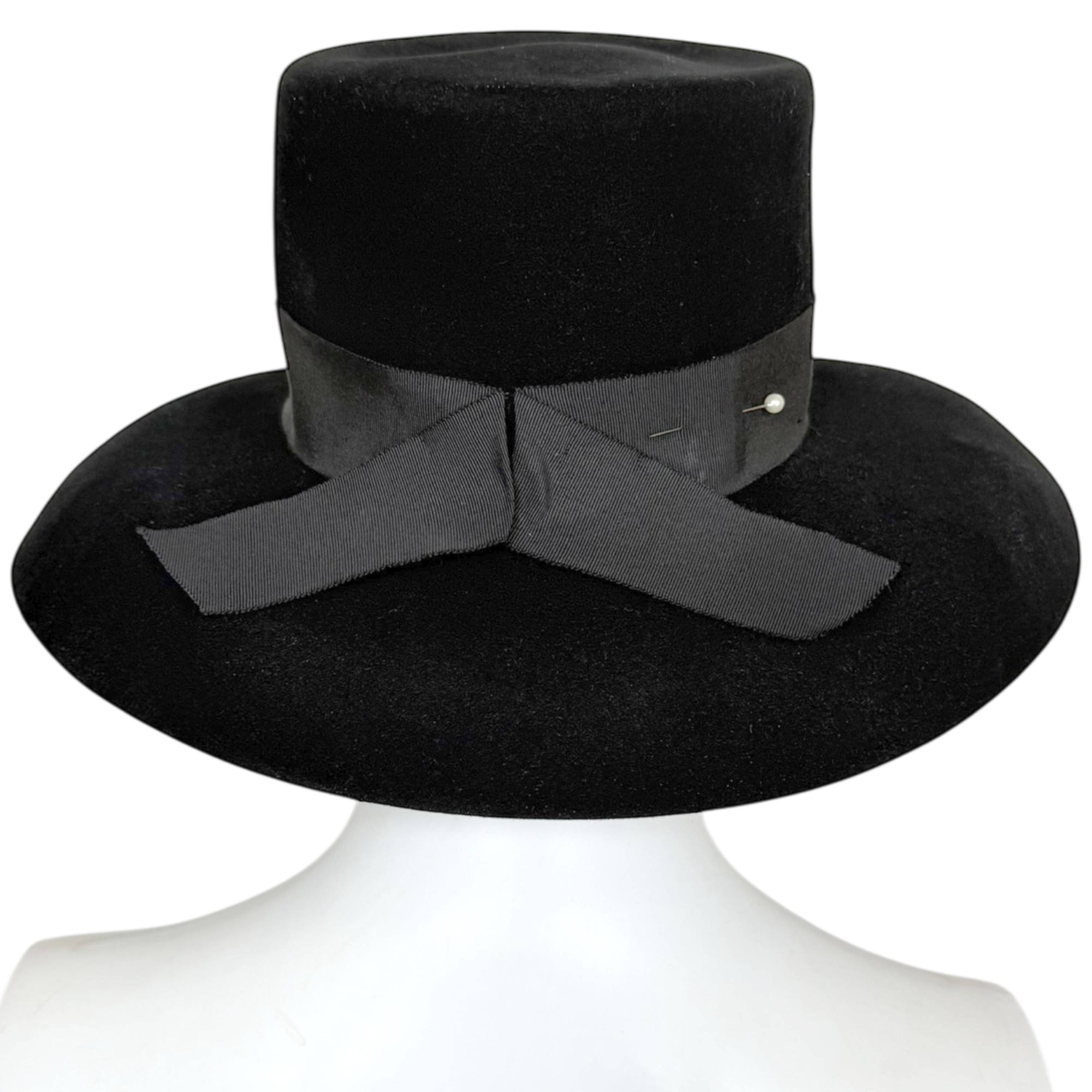 Vintage 1960s Fléchet Fur Felt Hat with Wide Pliable Brim