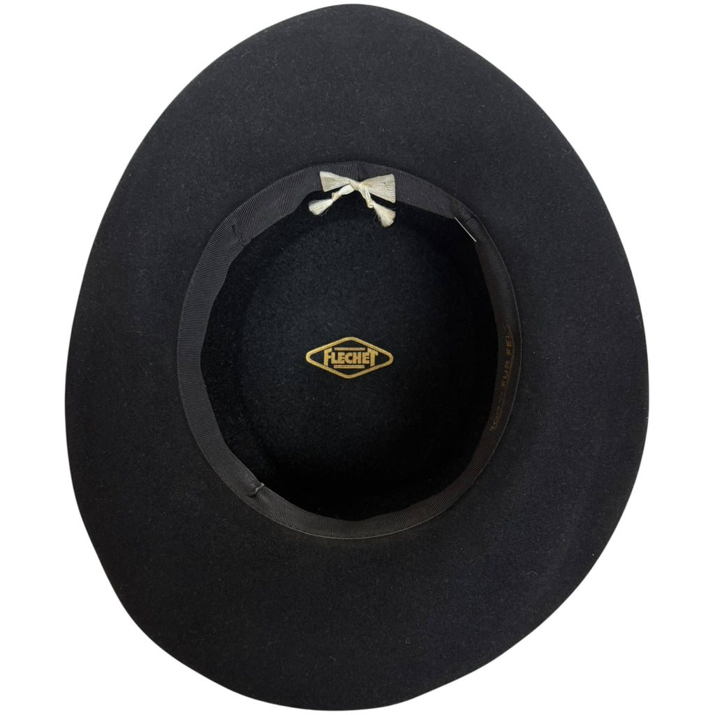 Vintage 1960s Fléchet Fur Felt Hat with Wide Pliable Brim