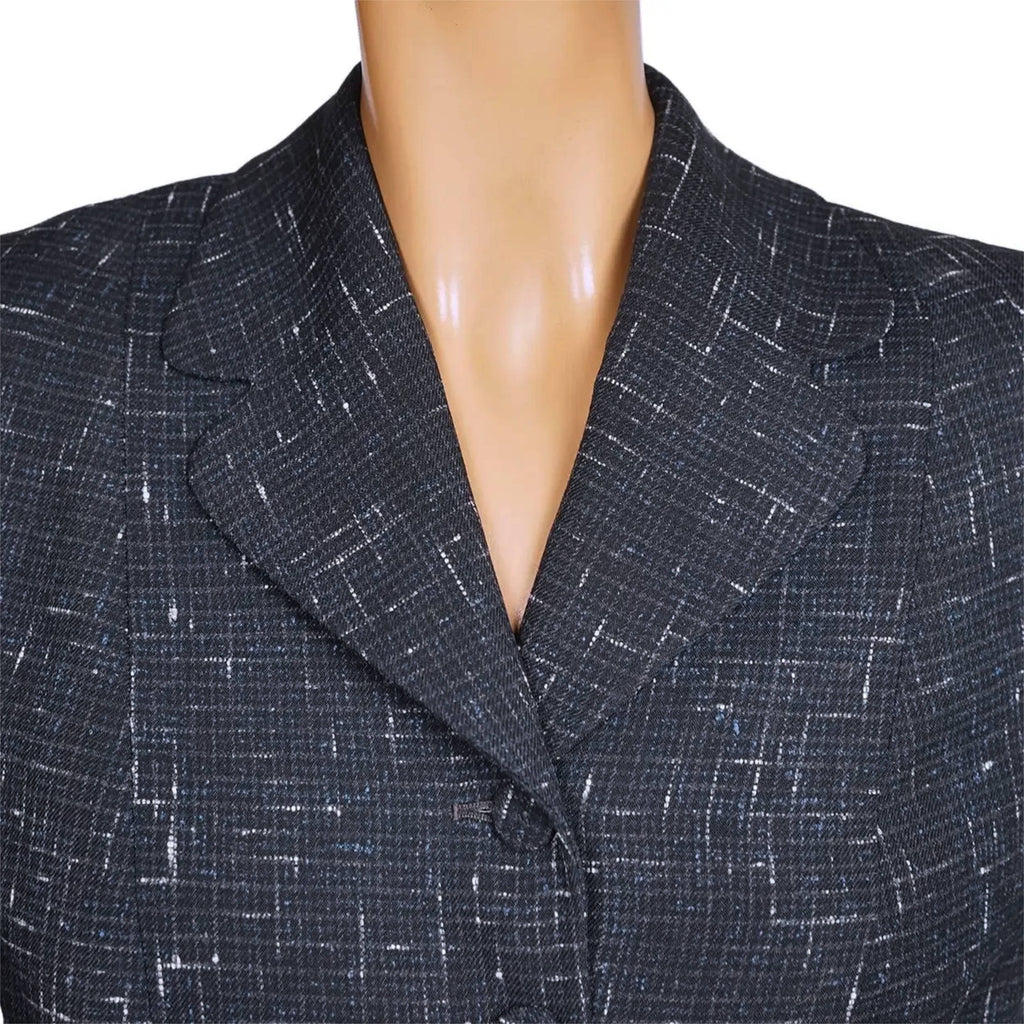 Vintage 1950s Skirt Suit Flecked Linear Pattern Size Medium