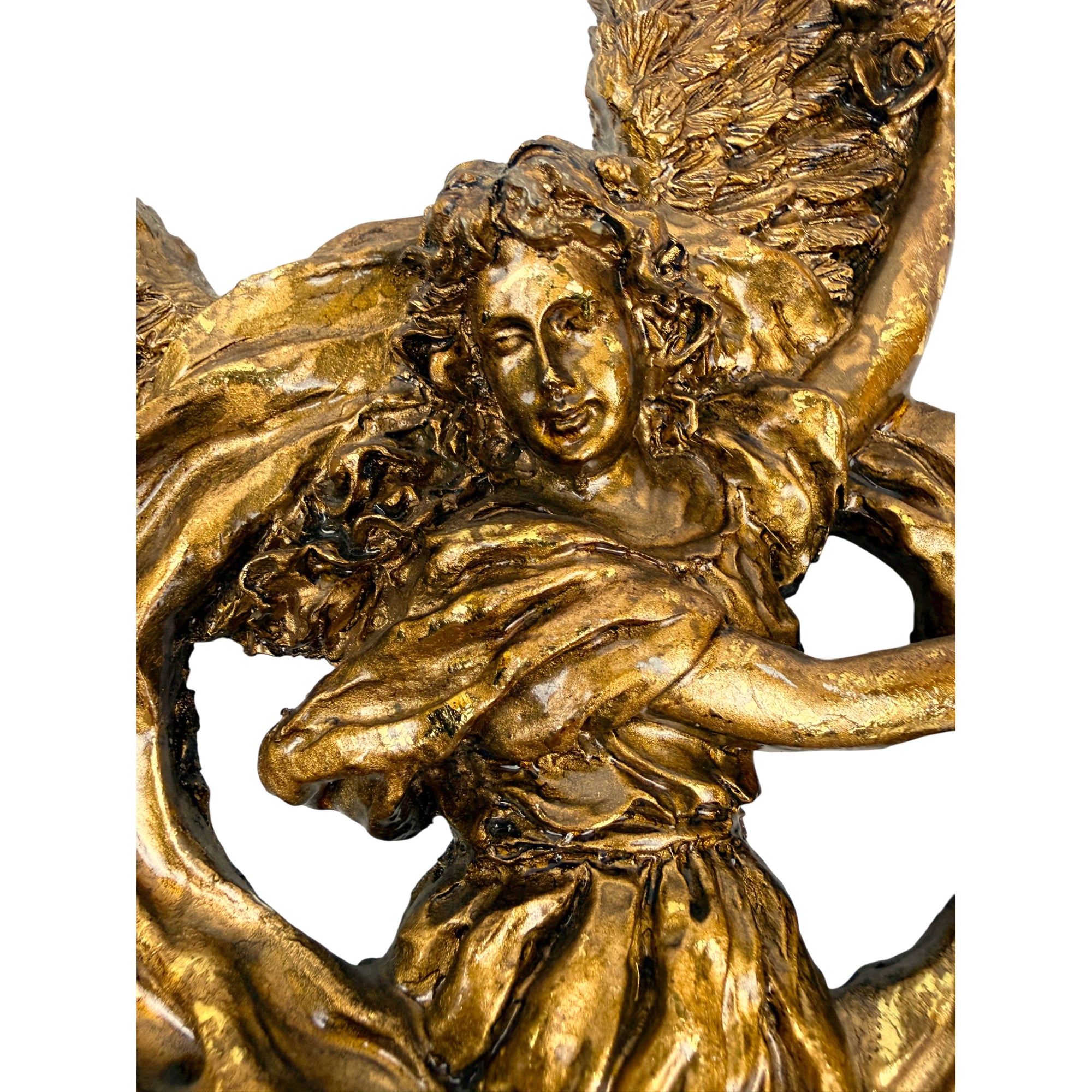 Close-up of Florentine style angel face and drapery