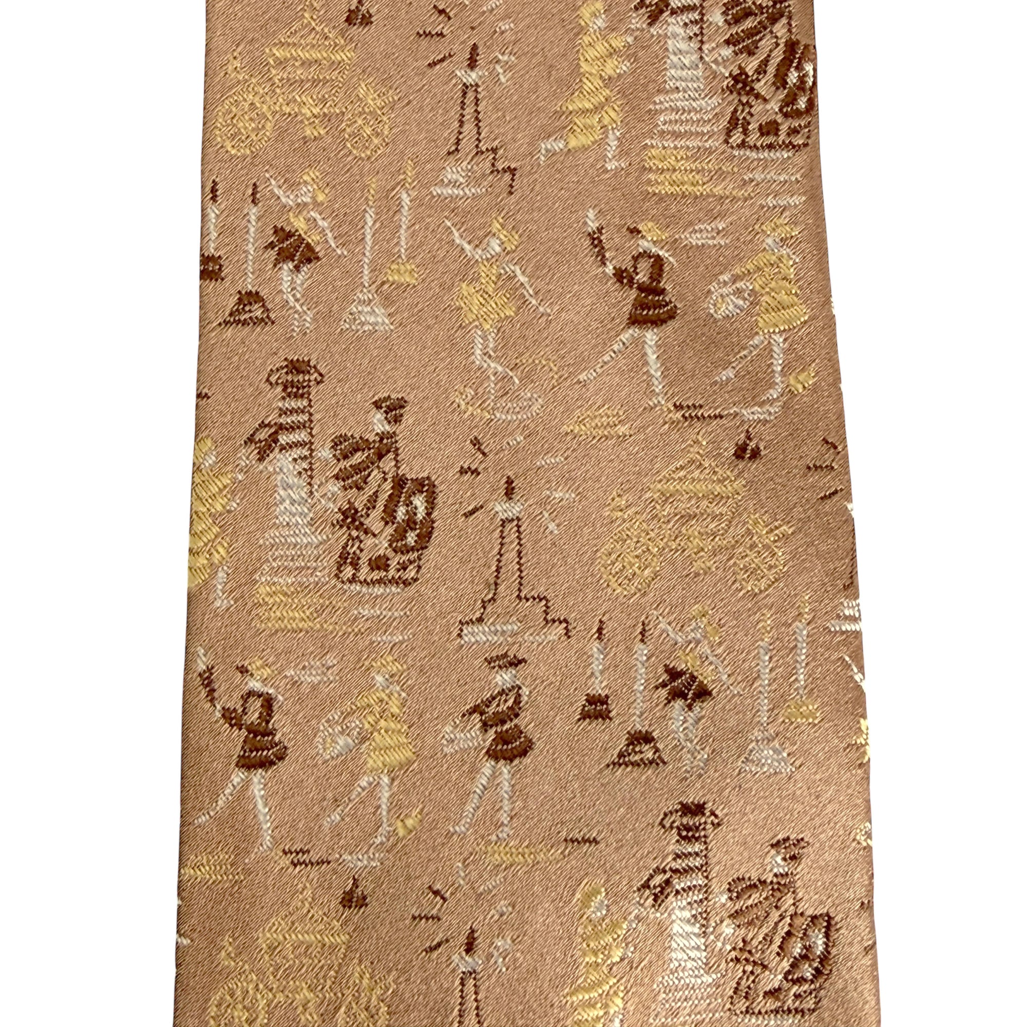 Woven carriage and figure motif detail