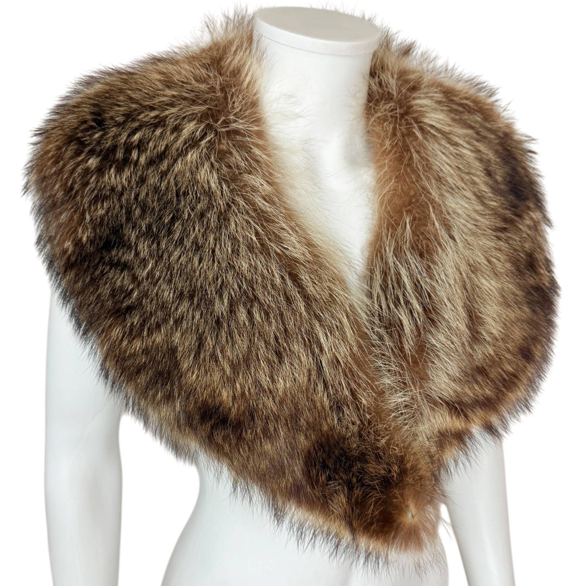 Vintage Fox Fur Collar Brown One Size Fits All
