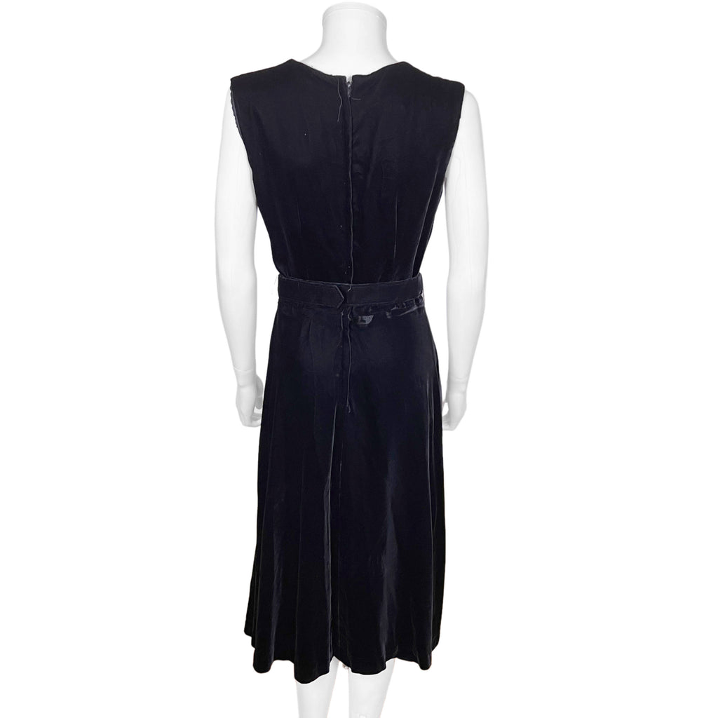 Vintage 1960s Black Velvet Dress Francis Gale by Parkway M