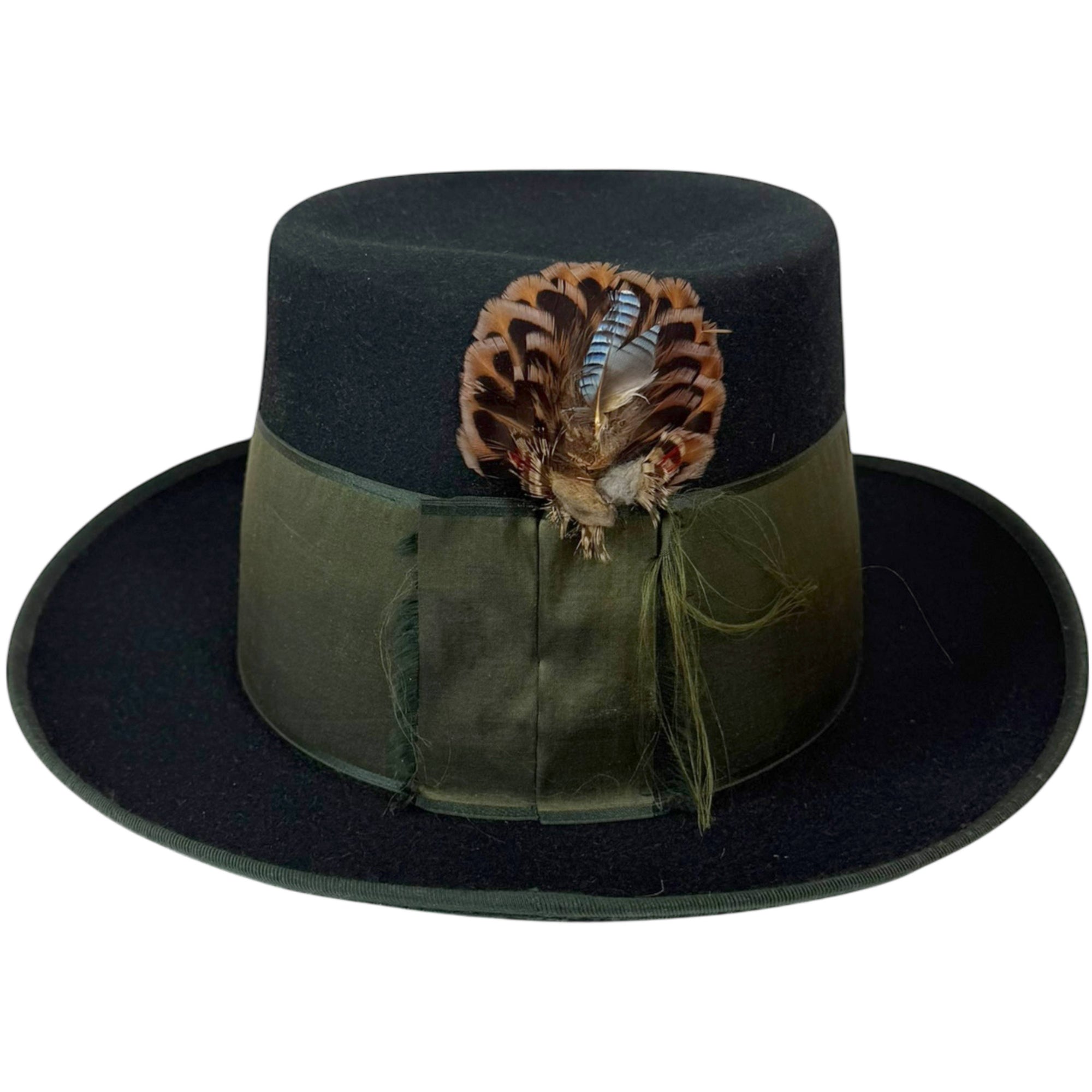 Vintage Austrian Trachten hat Franz Bittner green velour felt size 58 front view