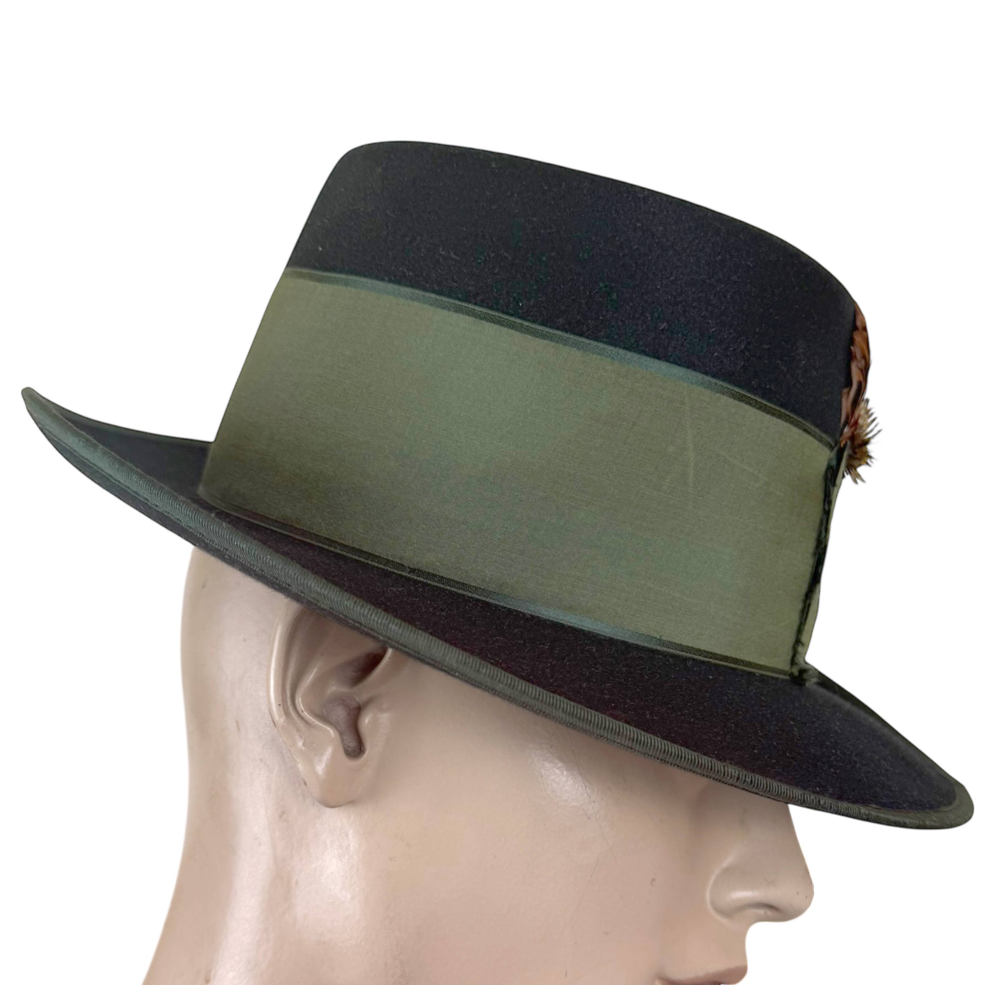 Angled view vintage Bavarian style hat size 58