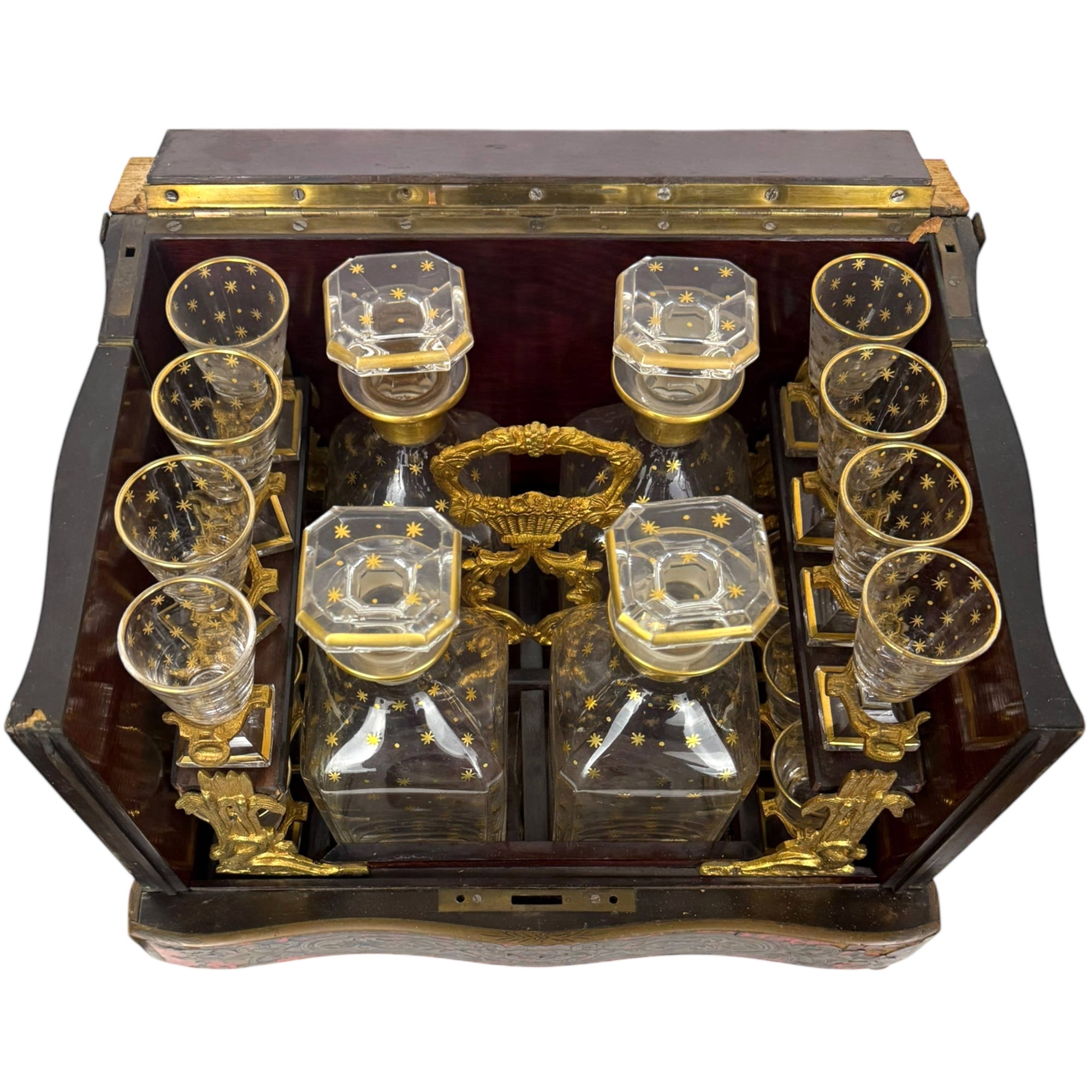 Antique French Glass Tantalus Set Baccarat Crystal Attribution