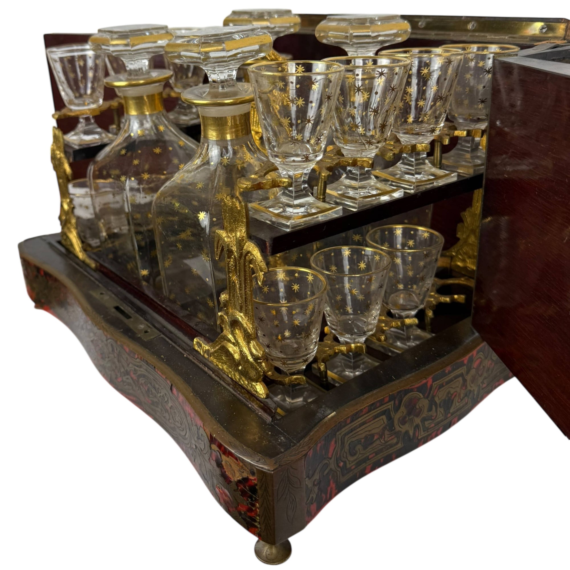 Antique French Glass Tantalus Set Baccarat Crystal Attribution