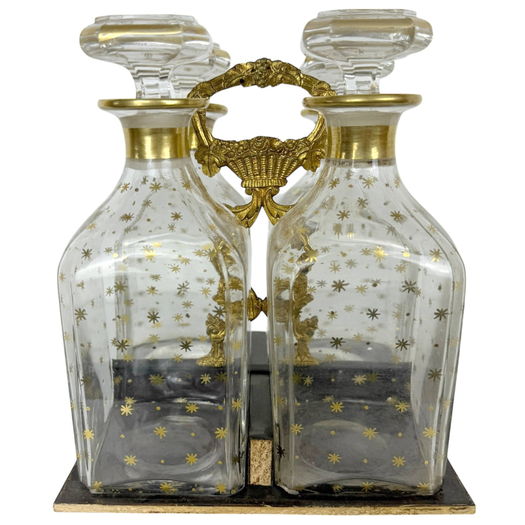 Antique French Glass Tantalus Set Baccarat Crystal Attribution