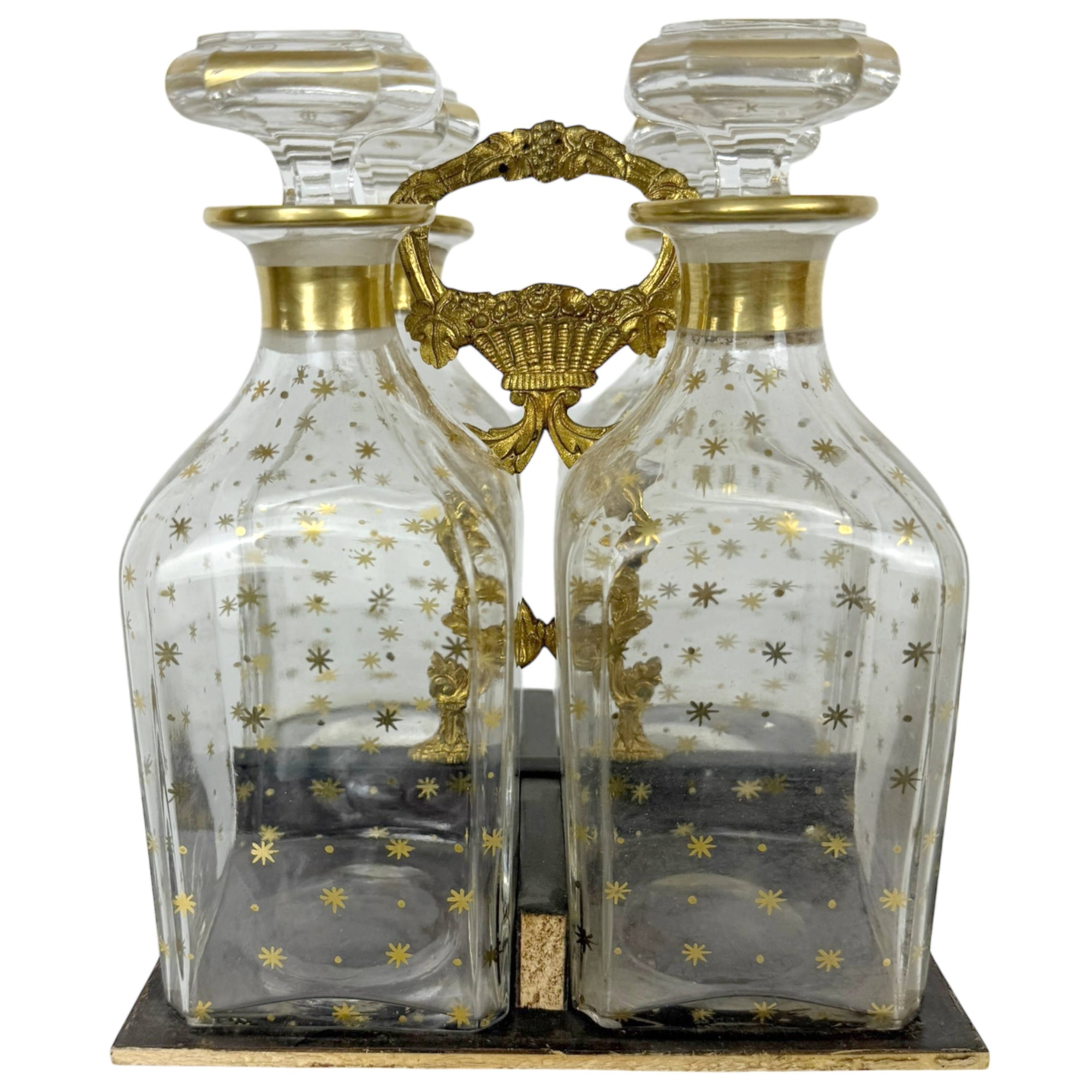 Antique French Glass Tantalus Set Baccarat Crystal Attribution