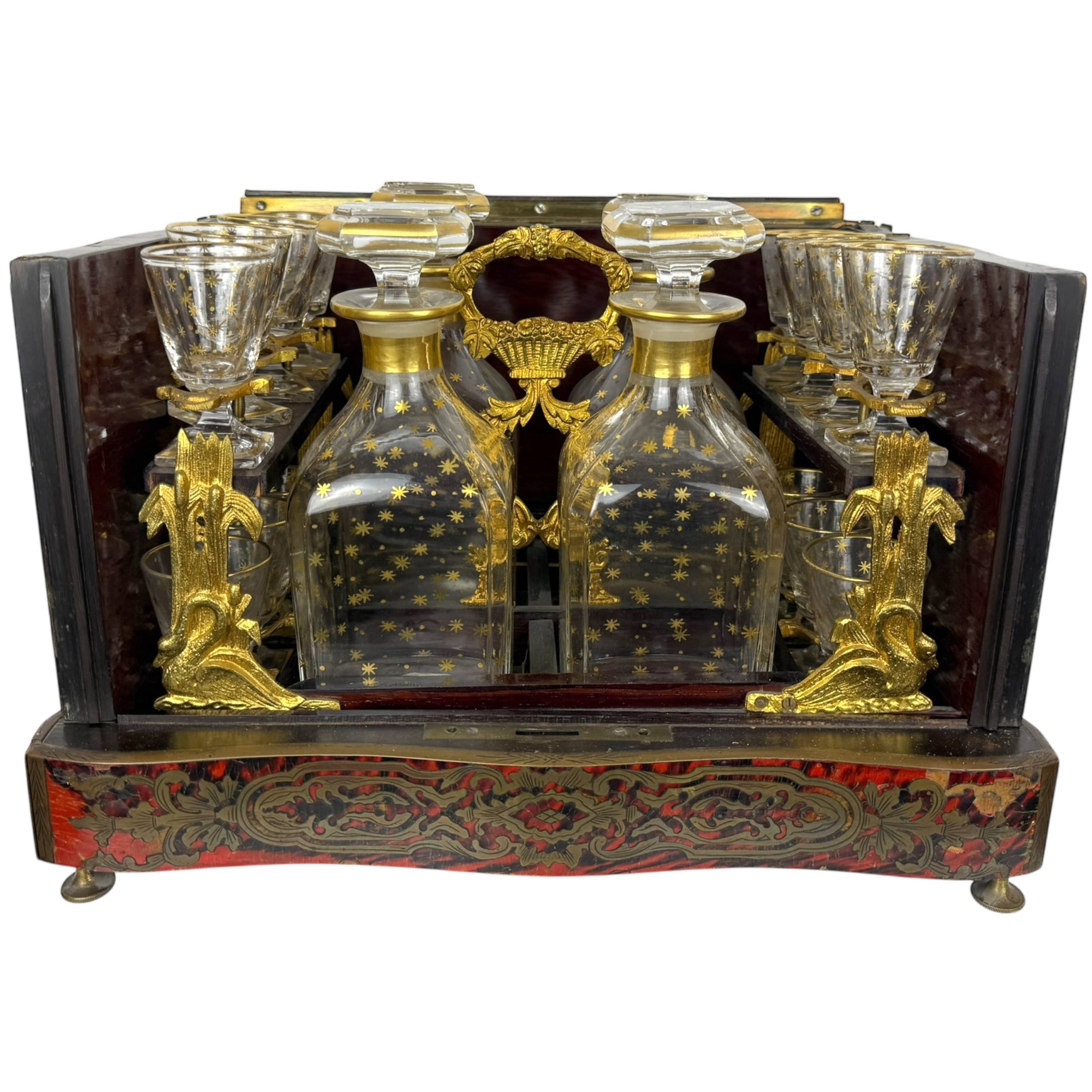 Antique French Glass Tantalus Set Baccarat Crystal Attribution