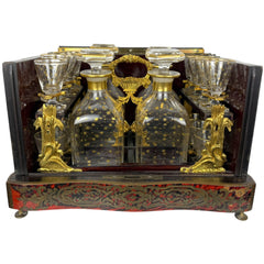 Antique French Glass Tantalus Set Baccarat Crystal Attribution