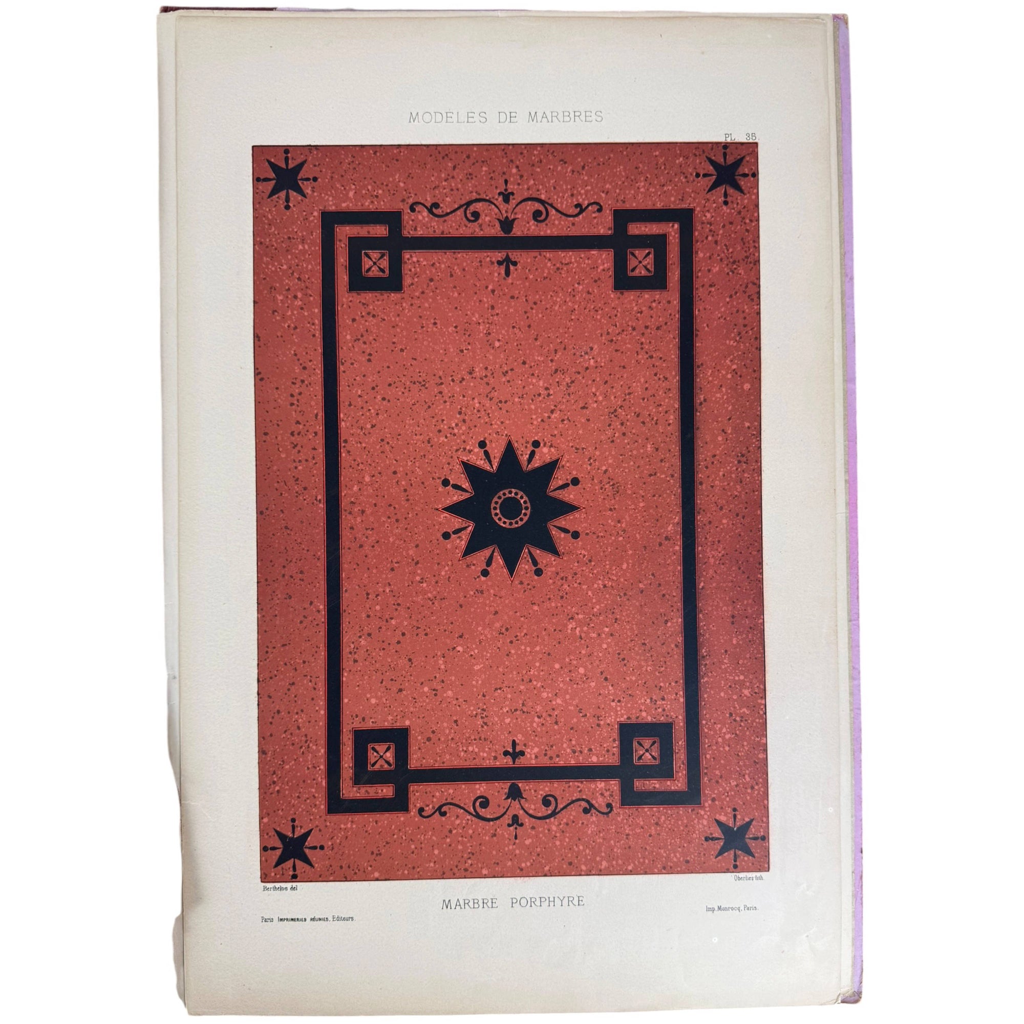 porphyre marble antique chromolitho print