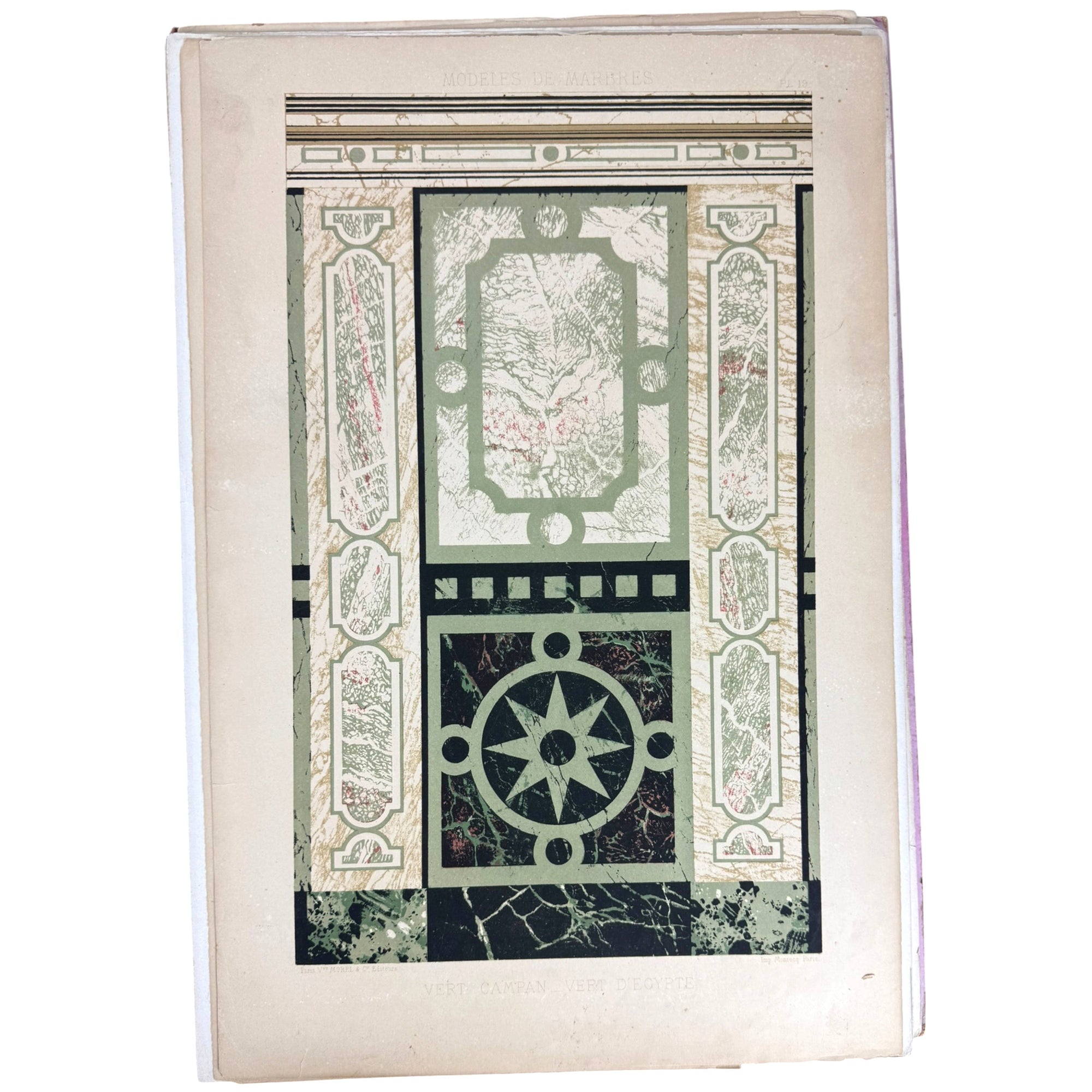 egyptian green campan marble antique print