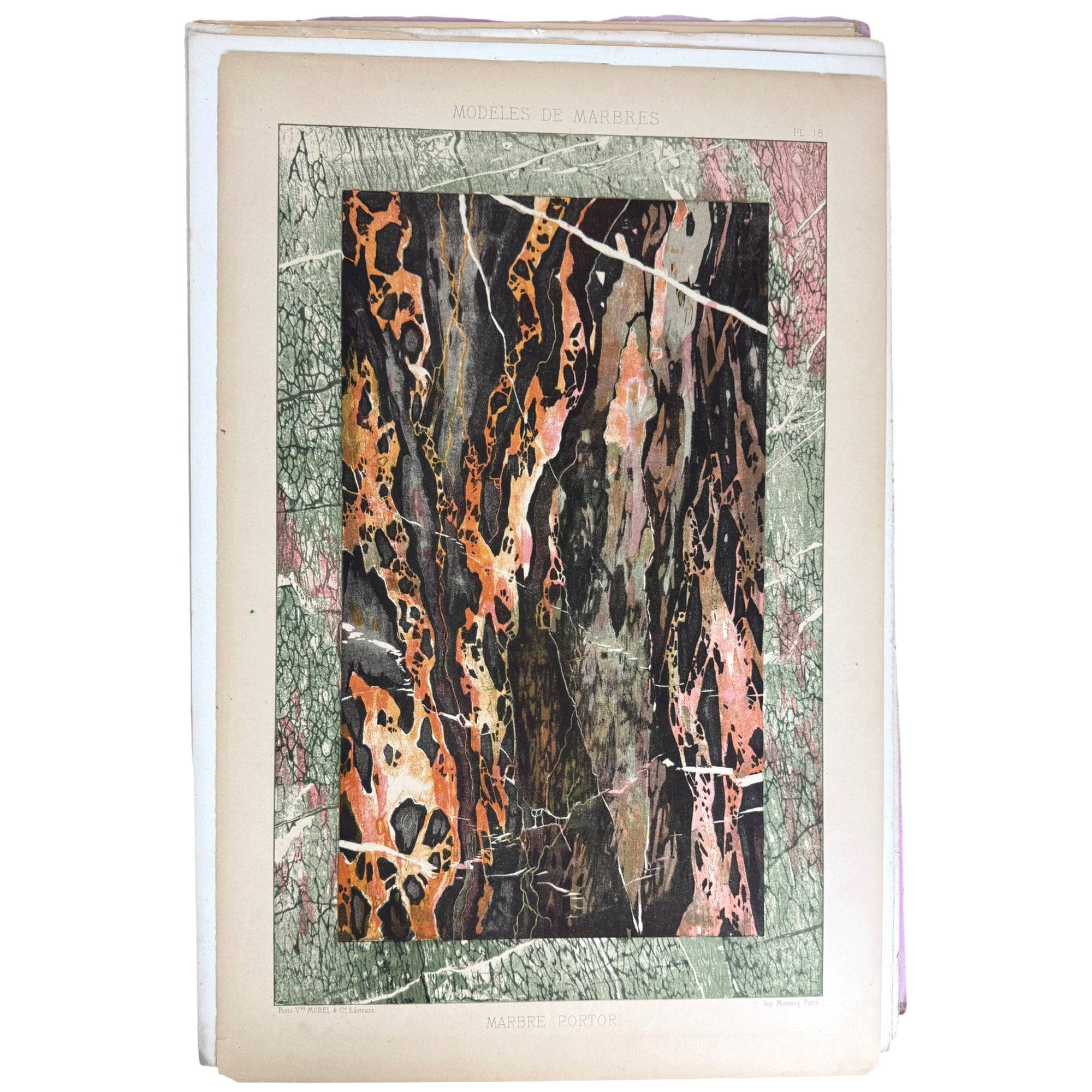 portor marble antique chromolitho print