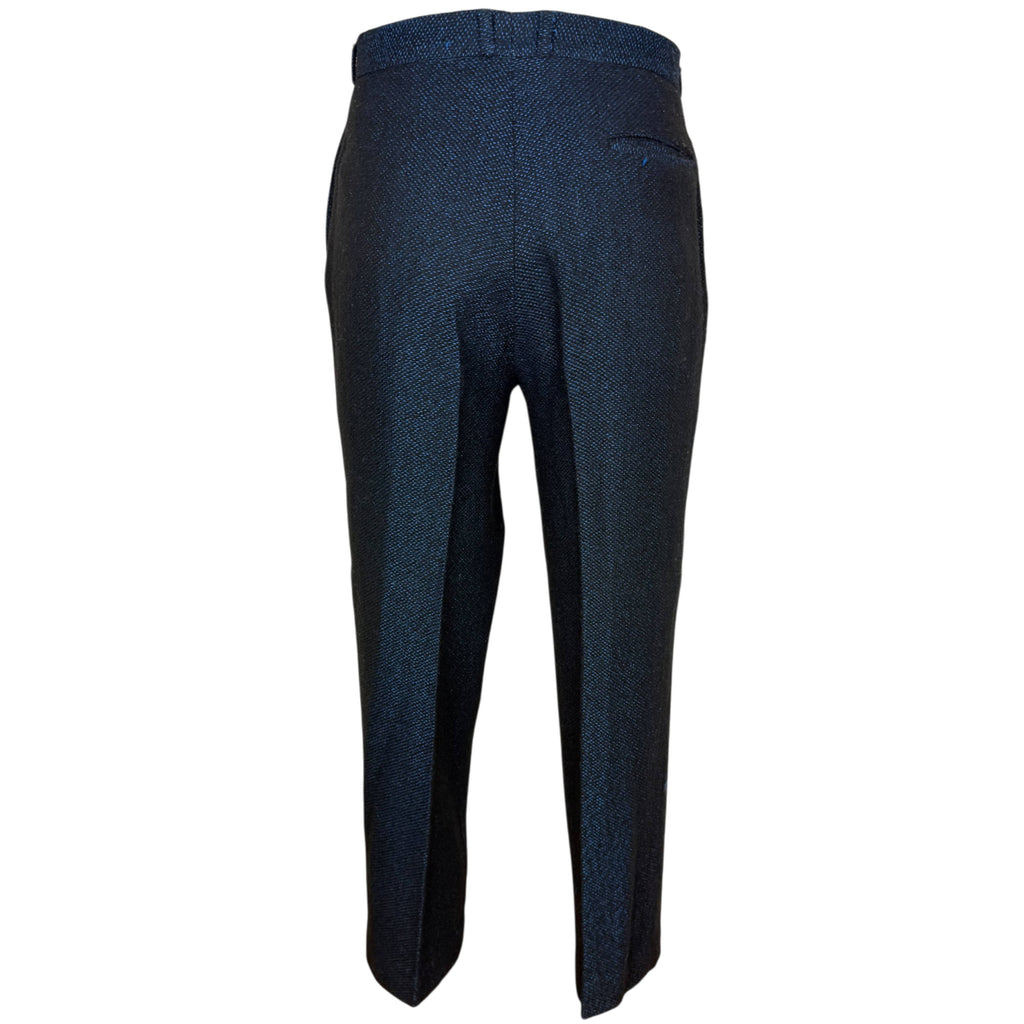 Vintage Gabe Omassi black and blue wool-blend trousers back view