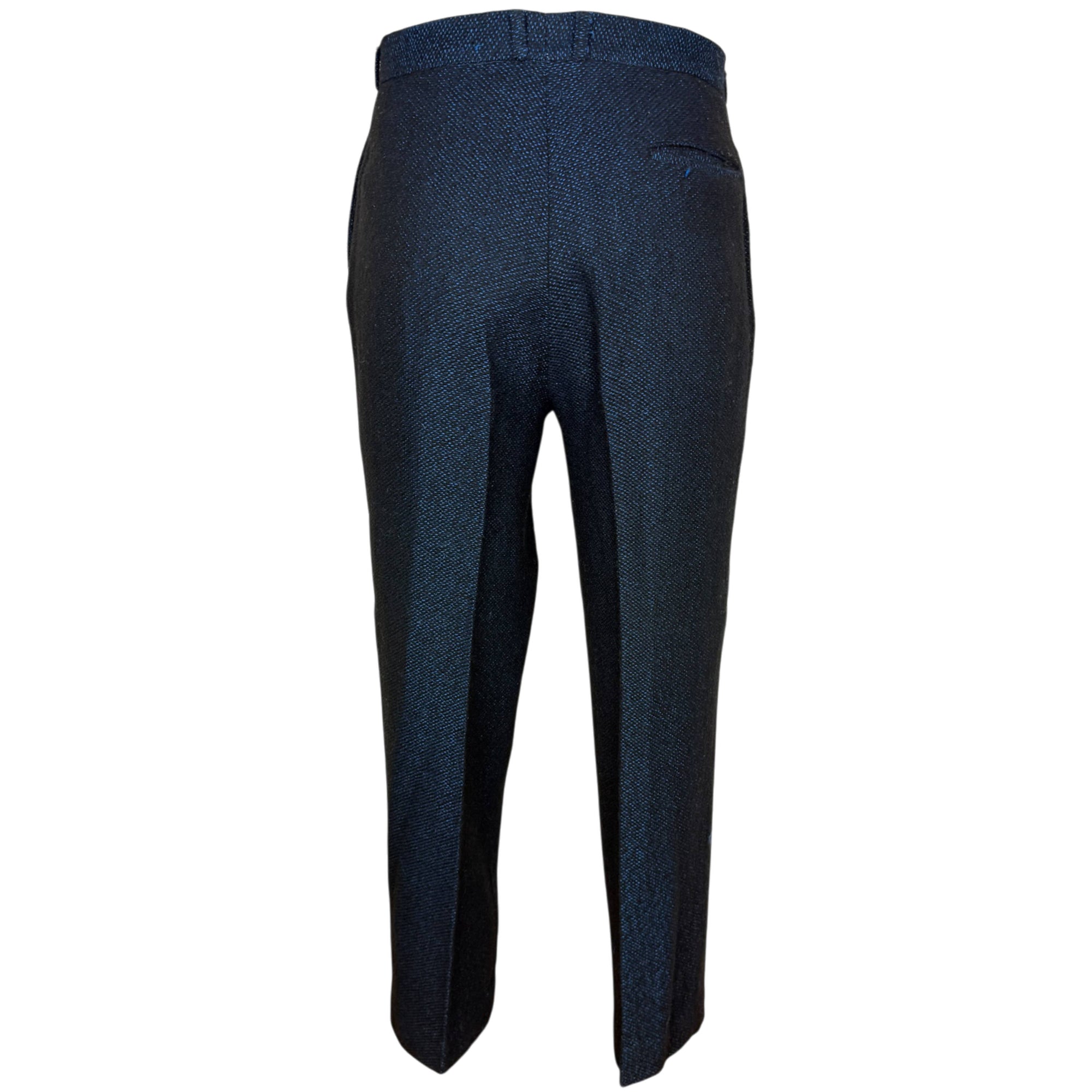 Vintage Gabe Omassi black and blue wool-blend trousers back view