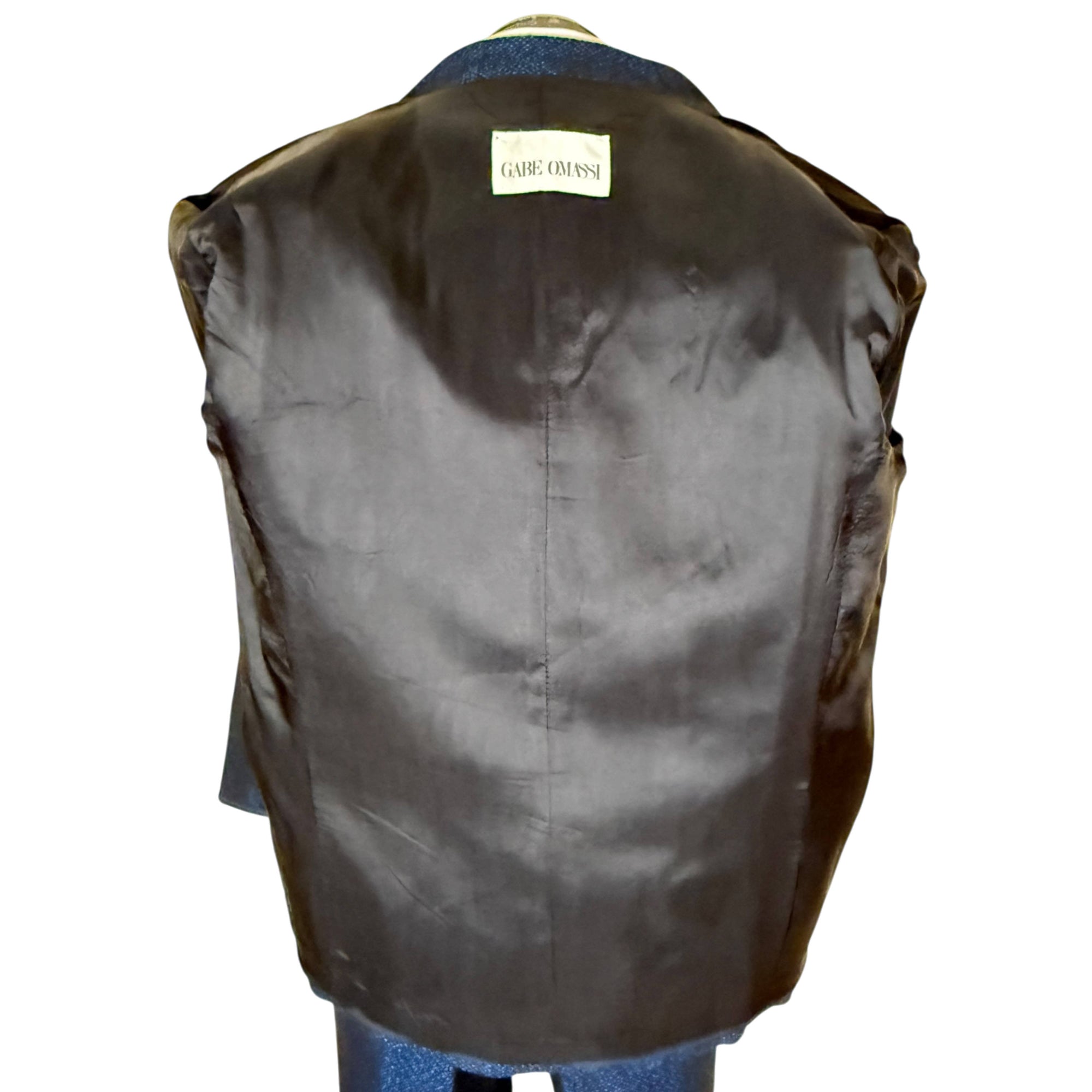 Gabe Omassi 1980s men's suit jacket with black lining