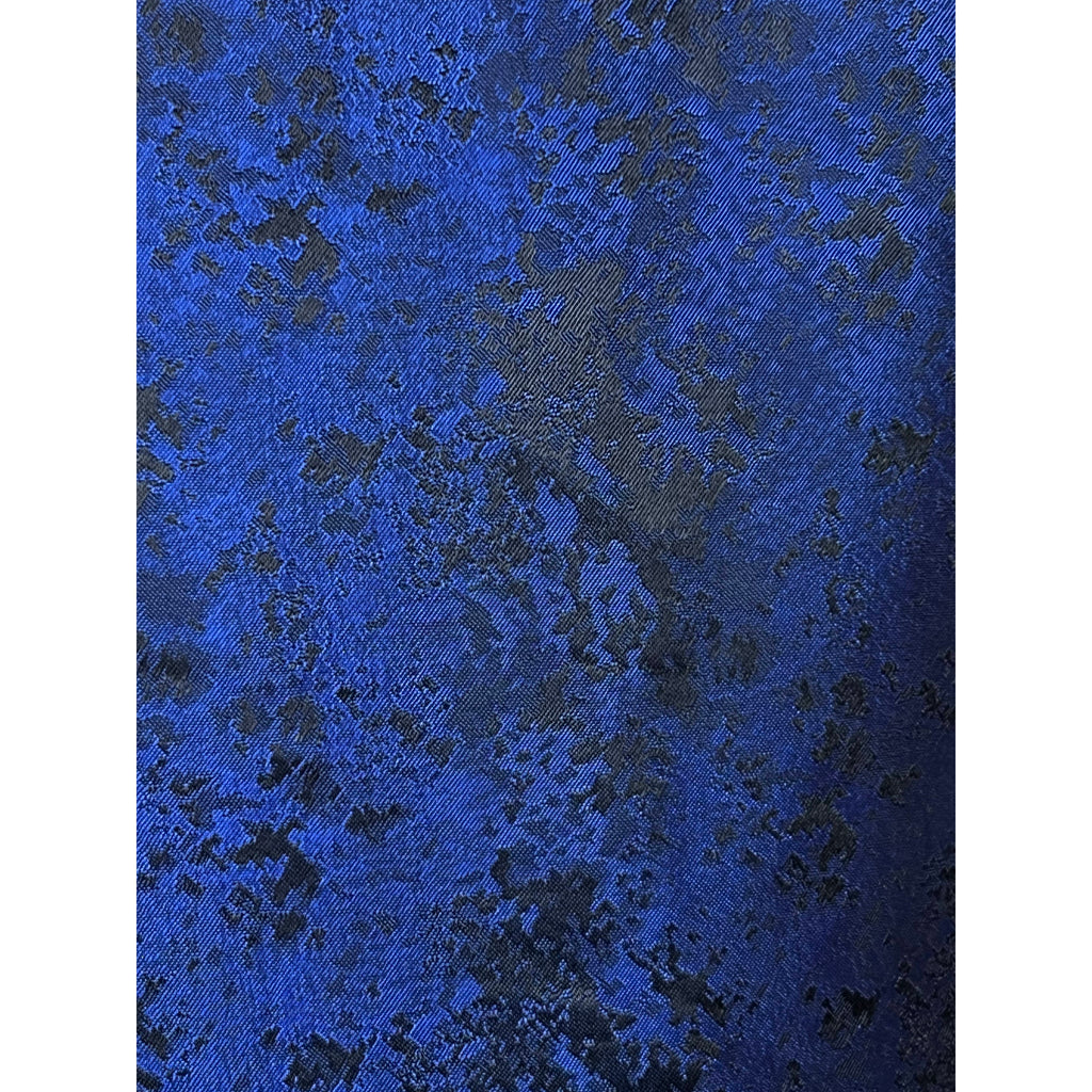 1960s Vintage Tuxedo Jacket Shiny Blue Brocade Size M