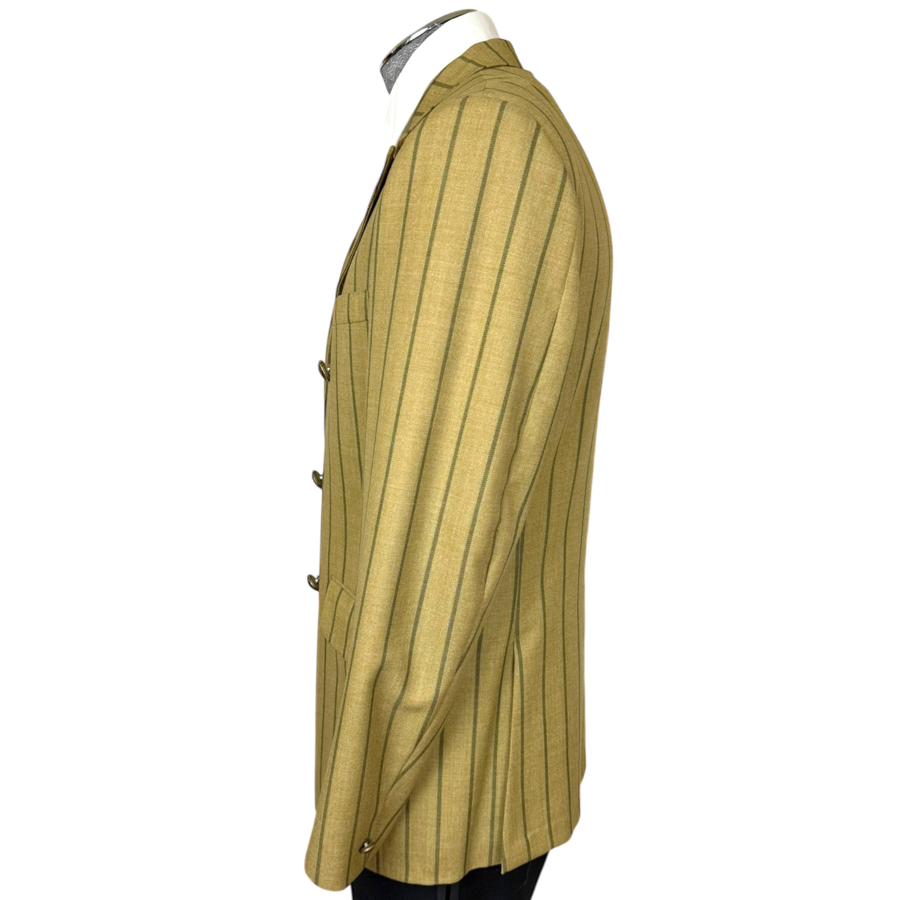 1960s 70s Vintage Striped Sport Coat Double-Breasted Jacket Men's