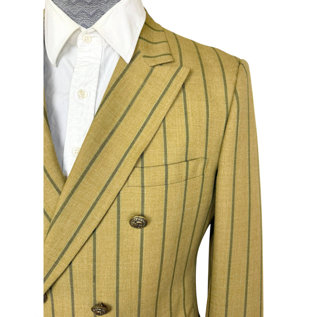 1960s 70s Vintage Striped Sport Coat Double-Breasted Jacket Men’s Size 40