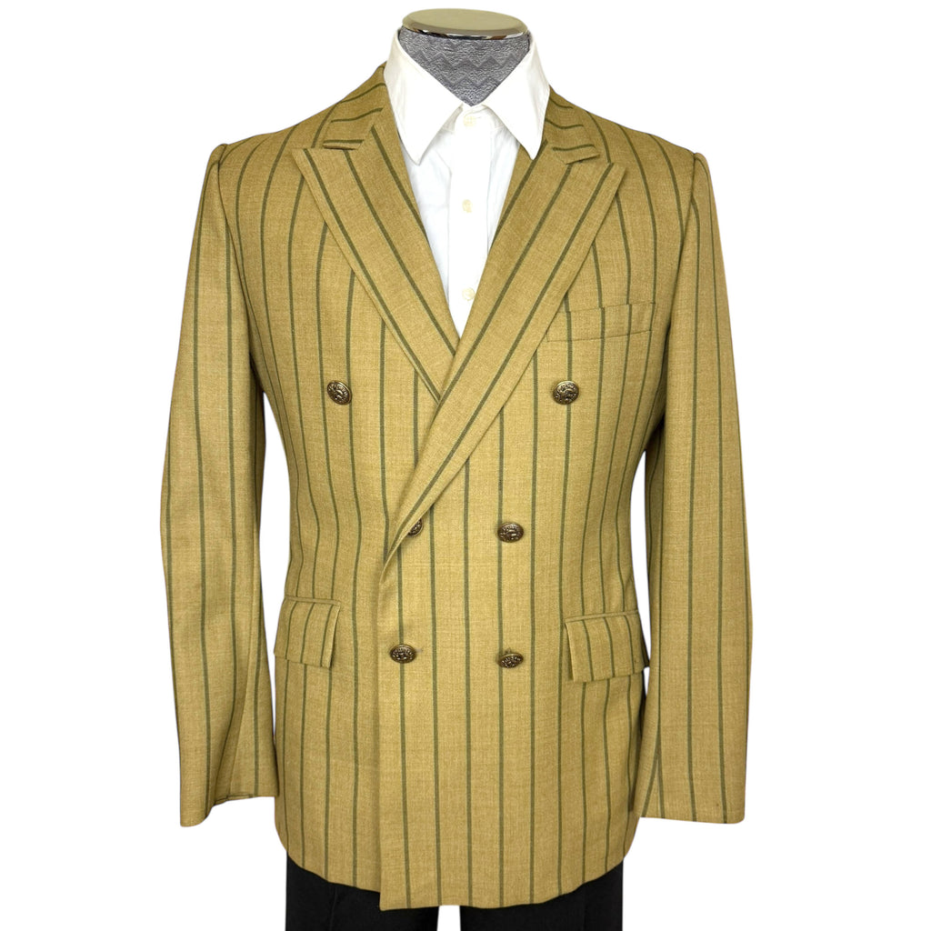 1960s 70s Vintage Striped Sport Coat Double-Breasted Jacket Men’s Size 40