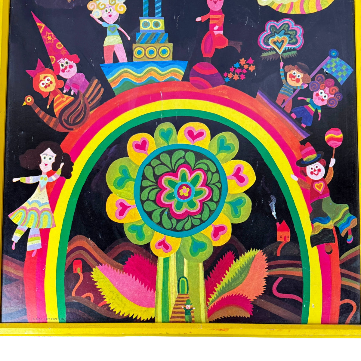 Gallery Five Toytown Q14/IH colourful rainbow children and animals print