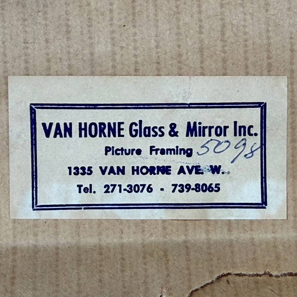 Van Horne Glass and Mirror Montreal vintage framing label