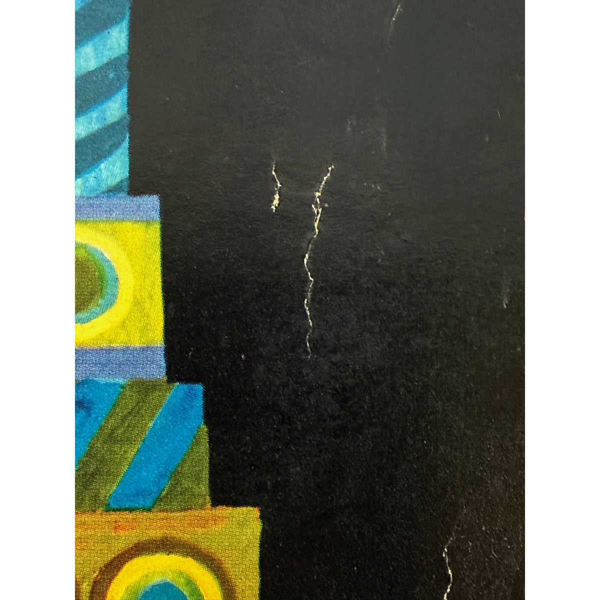 Surface wear and scratches on Gallery Five Toytown print