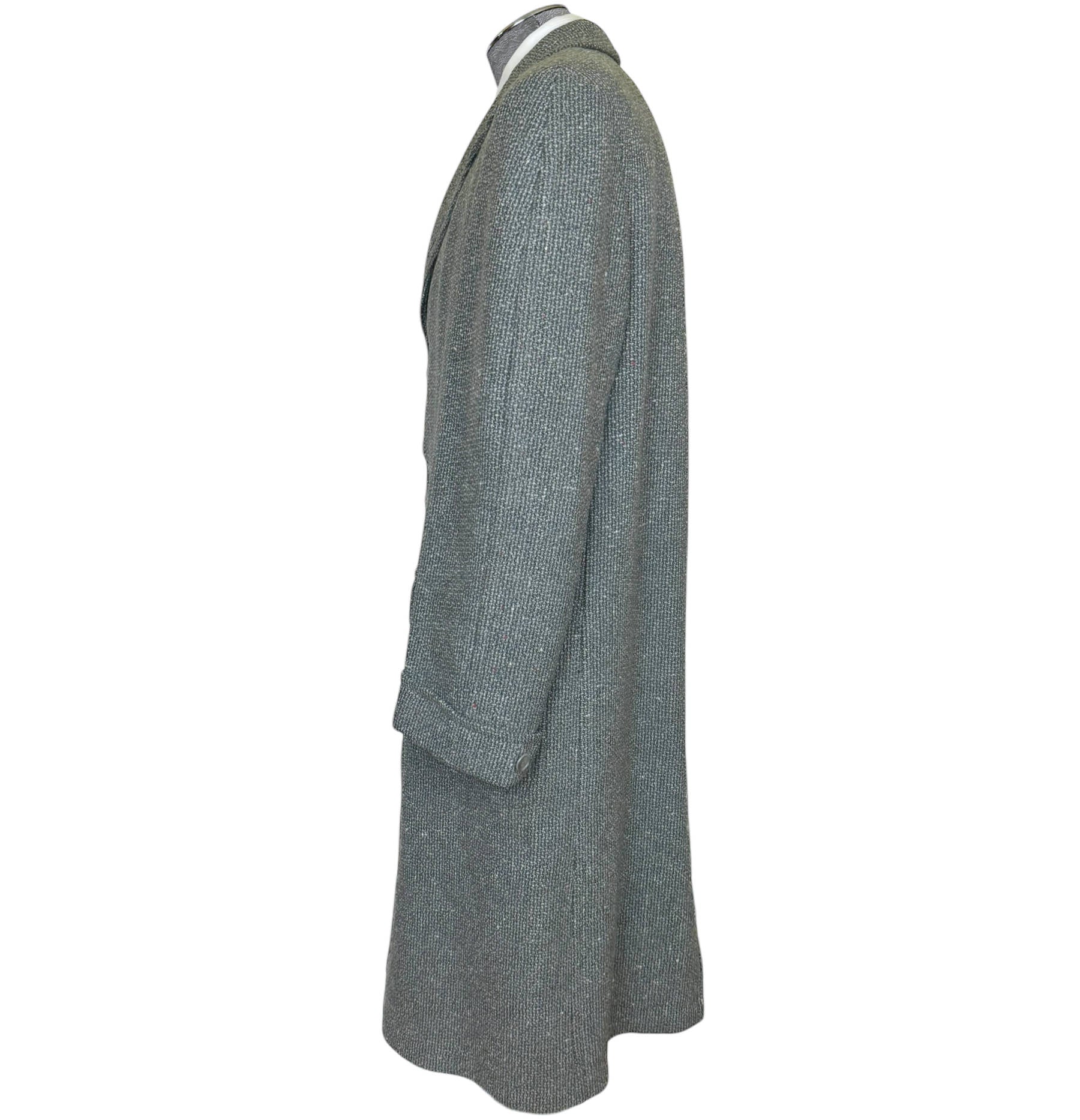 Vintage 1950s Overcoat Mens Tweed Coat Size L XL Tall