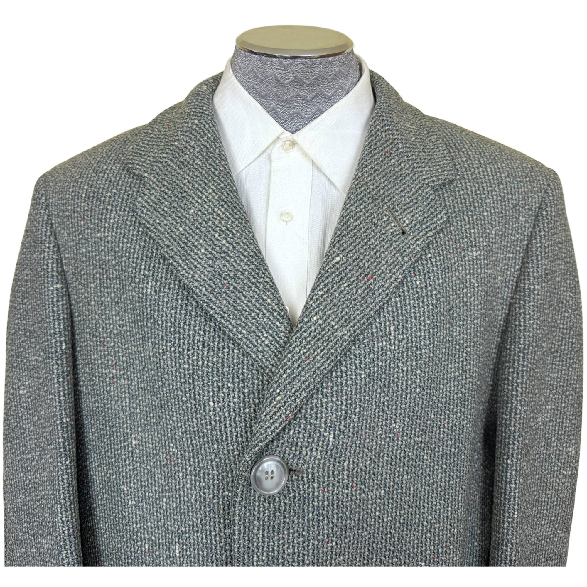Vintage 1950s Overcoat Mens Tweed Coat Size L XL Tall
