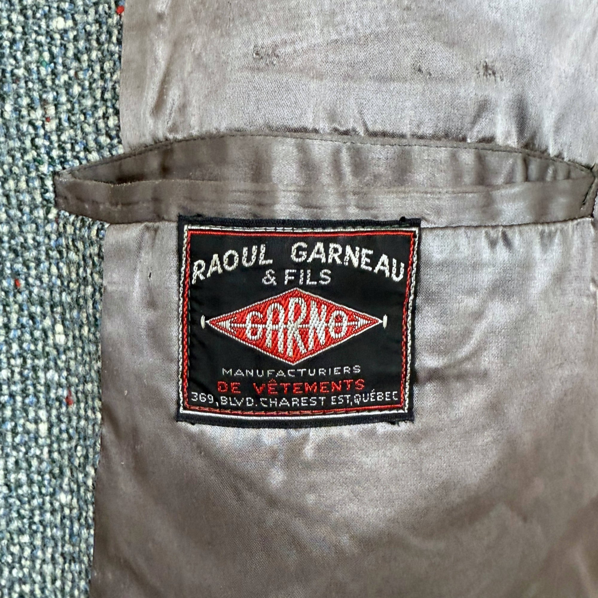 Vintage 1950s Overcoat Mens Tweed Coat Size L XL Tall