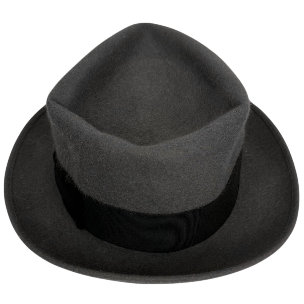 1950s Vintage Gelot Paris Fedora Grey Fur Felt Hat Sz 7 1/8