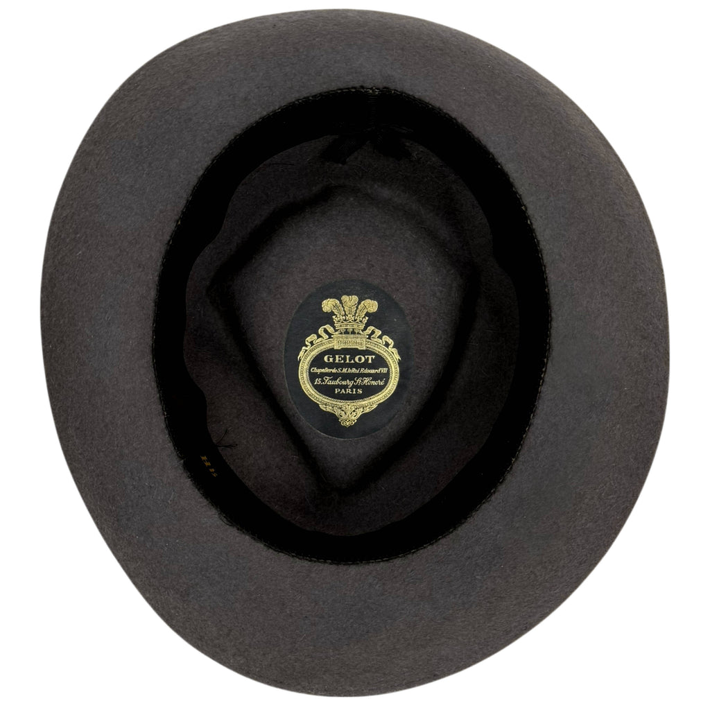 1950s Vintage Gelot Paris Fedora Grey Fur Felt Hat Sz 7 1/8