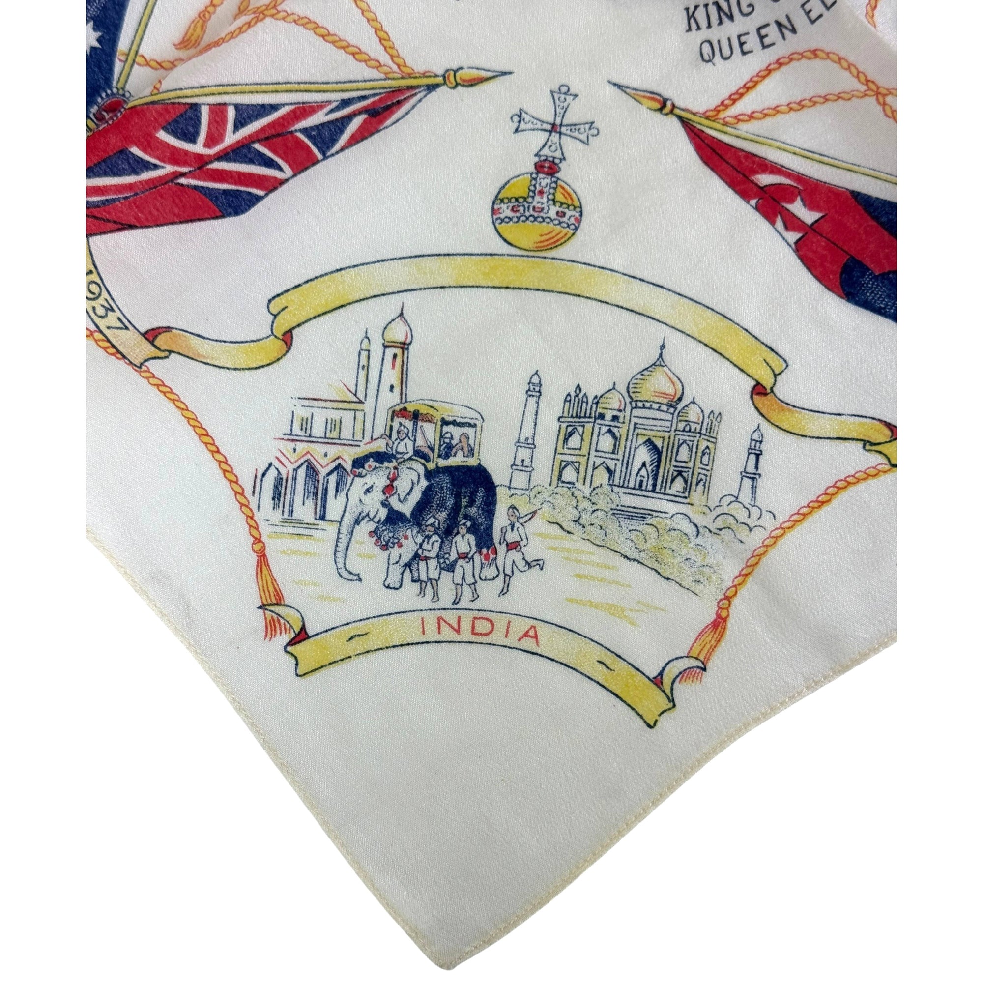 india detail on george vi coronation hankie